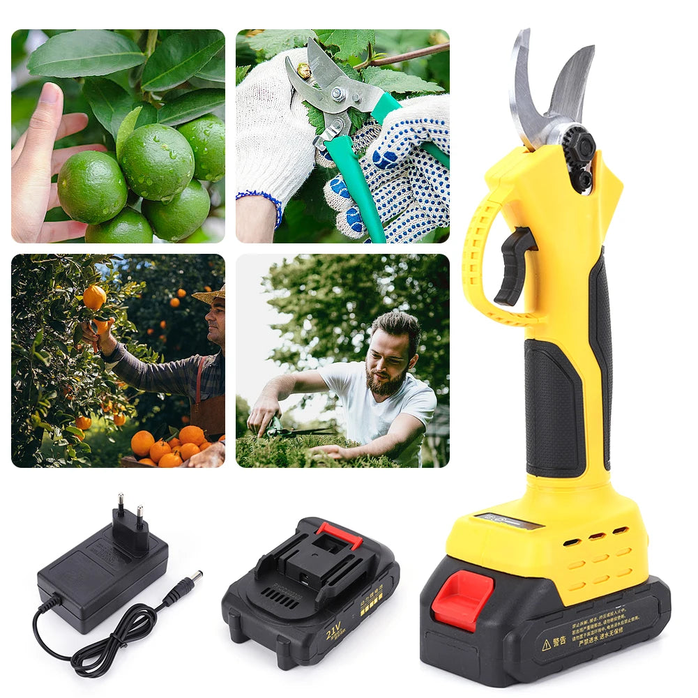 Cordless Electric Pruner Fruit Tree Branches Cutter Tools Rechargeable Electric Pruning Shears 40Mm Cordless Garden Tree Pruner