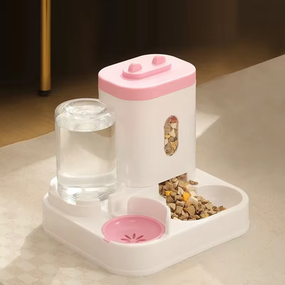 2-In-1 Automatic Feeder Dog Cat Food Bowl and Water Feeding Device Pet Large Food Dispenser Puppy Pet Kitten Bowl Accessories