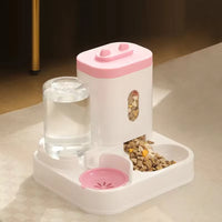 2-In-1 Automatic Feeder Dog Cat Food Bowl and Water Feeding Device Pet Large Food Dispenser Puppy Pet Kitten Bowl Accessories