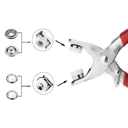 200 Sets Snap Fasteners Kit Tool Metal Snap Buttons Rings Fastener Pliers DIY Crafts Clothes Hats Sewing Metal Snaps Buttons