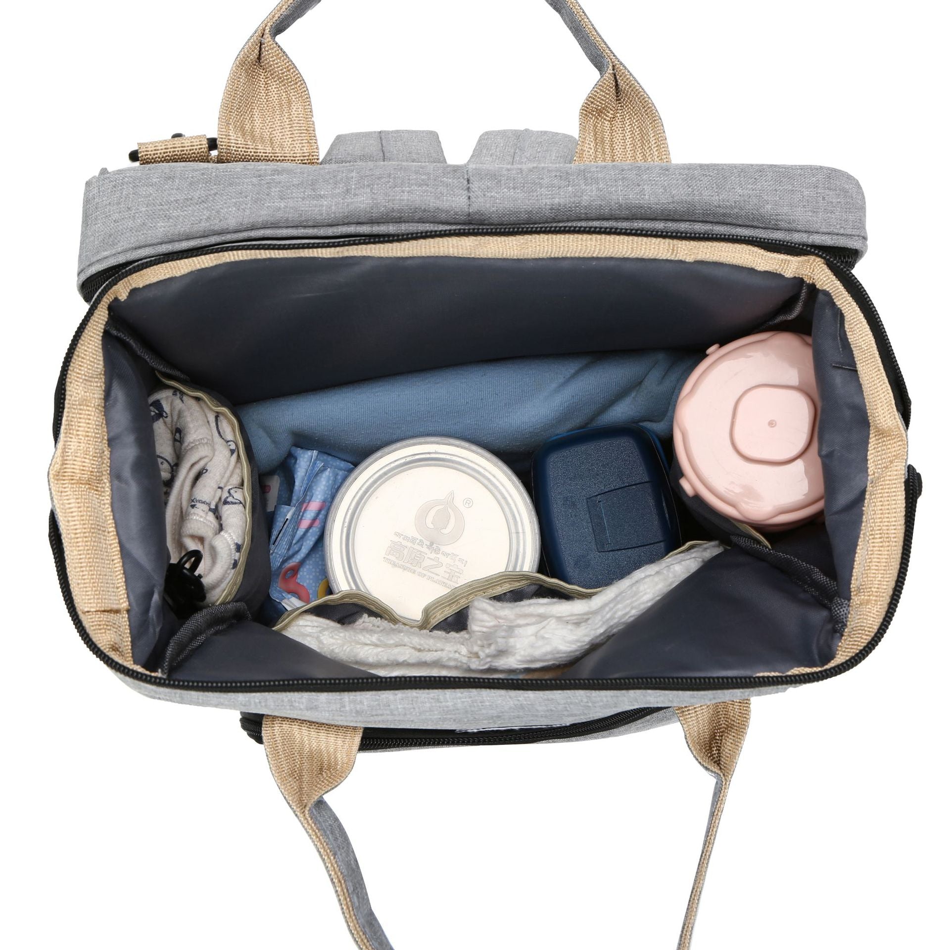 Foldable Mommy Bag with USB Port Large Capacity Baby Diaper Backpack