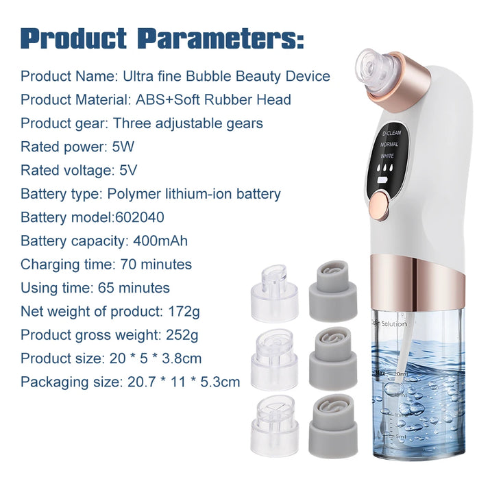 Electric Blackhead Remover Beauty Facial Cleaner Black Point Vacuum Suction Black Head Dots Remover Extractor Skin Care Tools