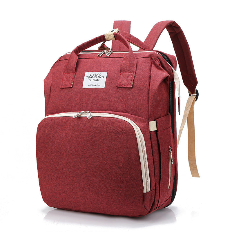 Foldable Mommy Bag with USB Port Large Capacity Baby Diaper Backpack