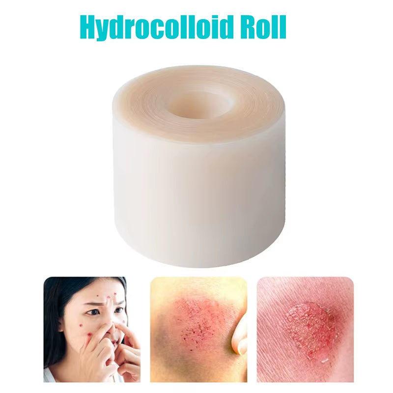 Hydrocolloid Roll for Wound Care Hydrocolloid Patch Bandages with Self-Adhesive, Bed Sore Bandages, Highly Absorbent for Burn