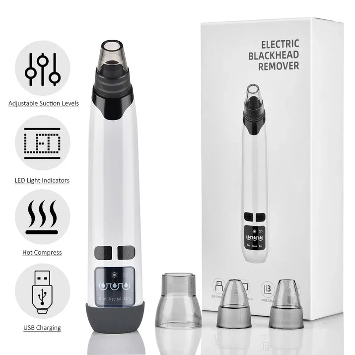 Electric Blackhead Remover Beauty Facial Cleaner Black Point Vacuum Suction Black Head Dots Remover Extractor Skin Care Tools