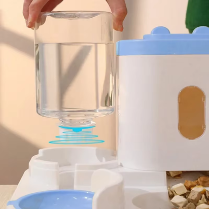 2-In-1 Automatic Feeder Dog Cat Food Bowl and Water Feeding Device Pet Large Food Dispenser Puppy Pet Kitten Bowl Accessories