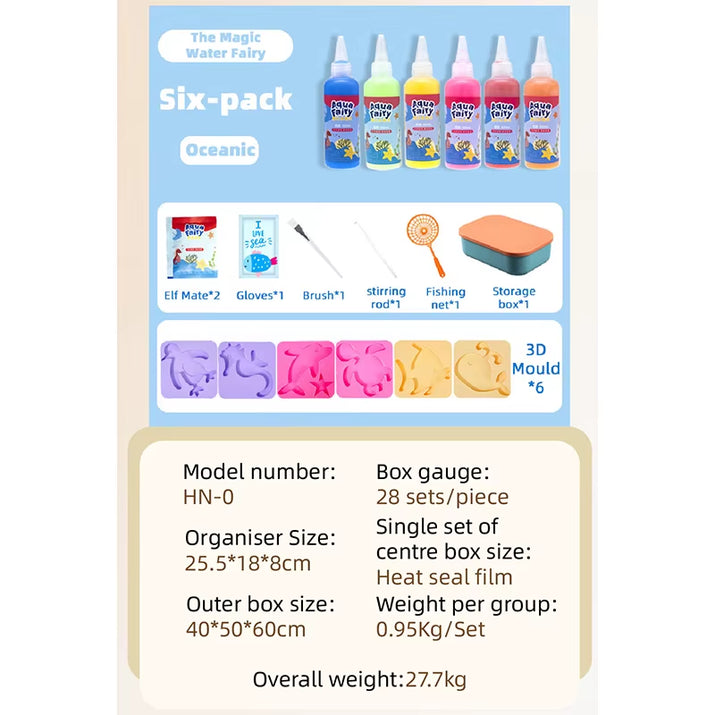 DIY Fairy Magic Water Elf Ocean Mold for Kids 3D Handmade Kits Aqua Fairy Gel Toy Set Handicrafts Educational Toys Children Gift