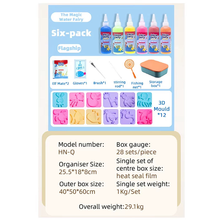 DIY Fairy Magic Water Elf Ocean Mold for Kids 3D Handmade Kits Aqua Fairy Gel Toy Set Handicrafts Educational Toys Children Gift