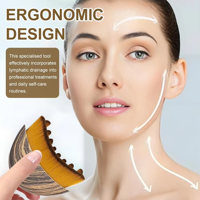 1Pcs Lymphatic Contour Face Brush Soft Brush Face Brush Lymphatic Drainage Massager for Face Chin Jawline Ergonomically Designed