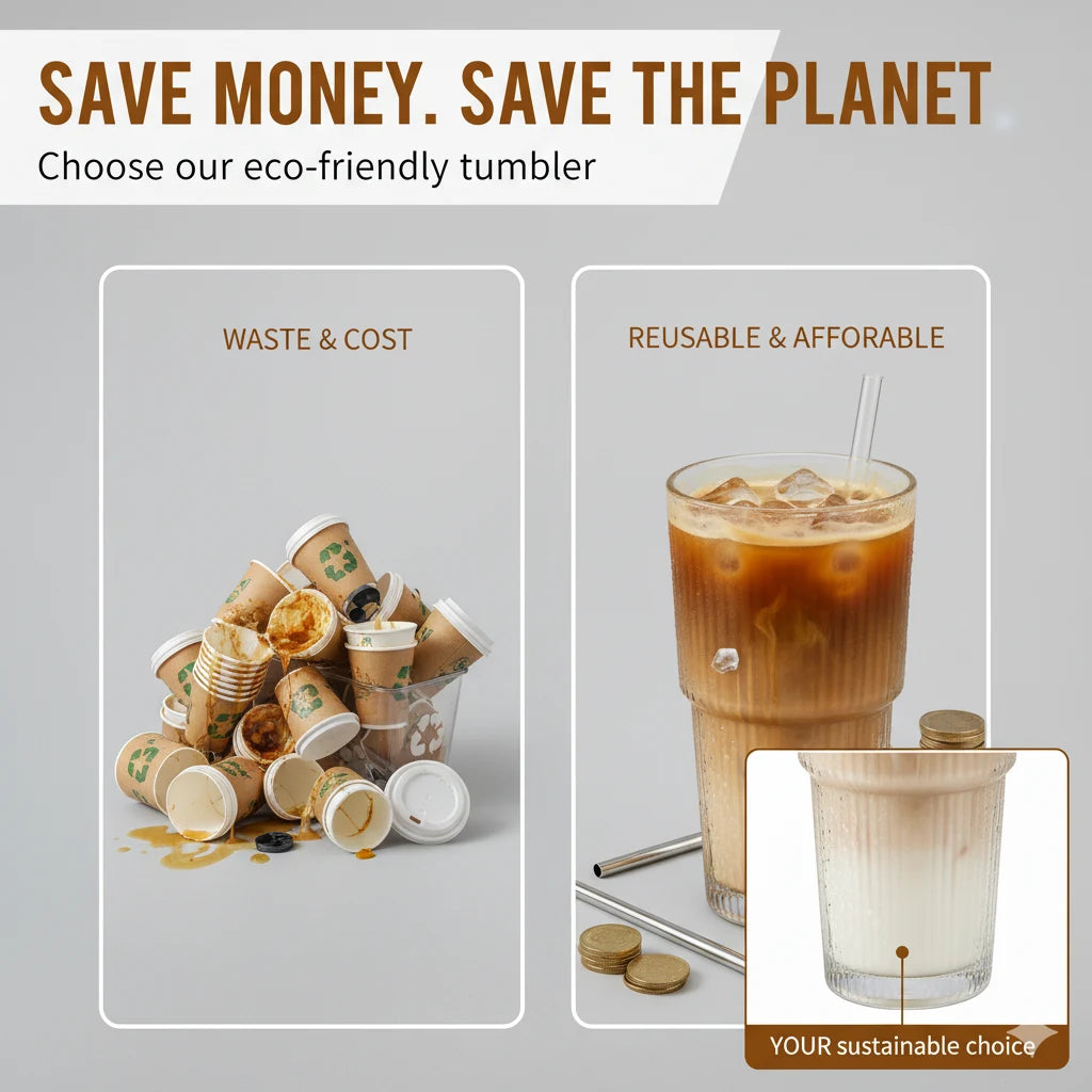 Leak-Proof Lid + Reusable Straw | Perfect for Iced Coffee, Juice, Smoothies & More