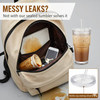 Leak-Proof Lid + Reusable Straw | Perfect for Iced Coffee, Juice, Smoothies & More