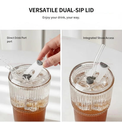Leak-Proof Lid + Reusable Straw | Perfect for Iced Coffee, Juice, Smoothies & More