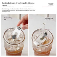 Large Capacity Cold Drink Cup, Milk Tea Cup, Straw with Lid Glass Vertical Striped Juice Coffee Cup Home Office