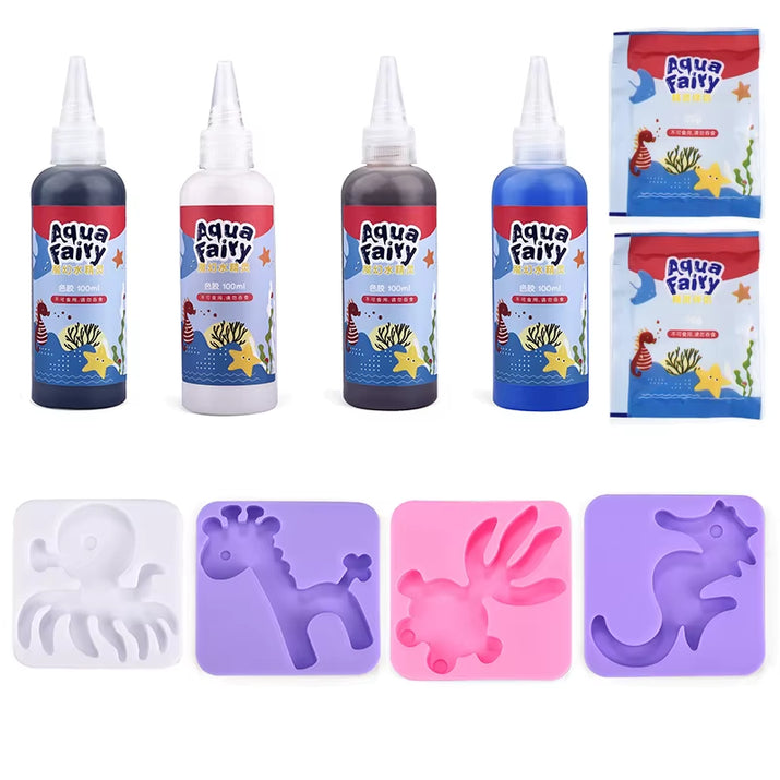 DIY Fairy Magic Water Elf Ocean Mold for Kids 3D Handmade Kits Aqua Fairy Gel Toy Set Handicrafts Educational Toys Children Gift