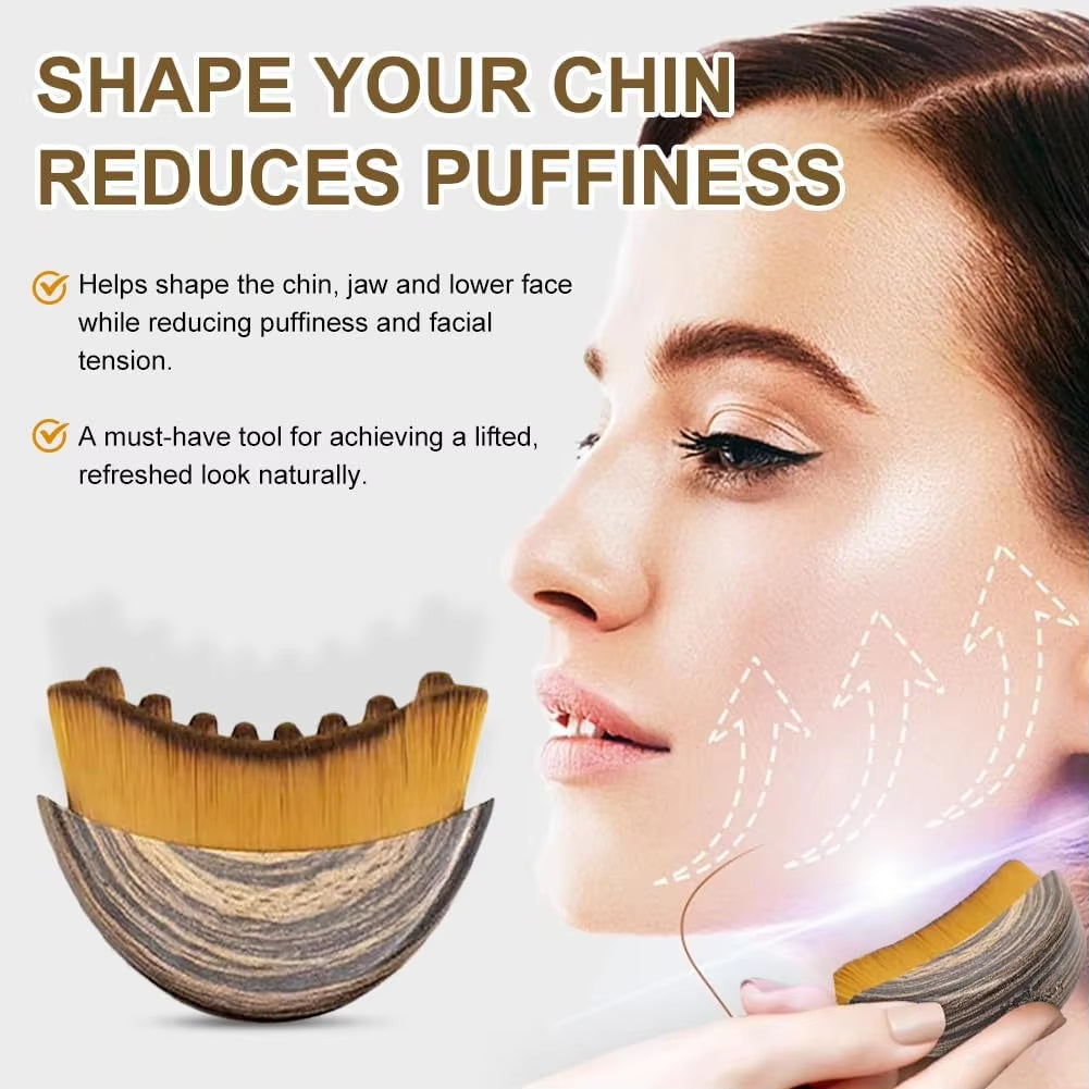1Pcs Lymphatic Contour Face Brush Soft Brush Face Brush Lymphatic Drainage Massager for Face Chin Jawline Ergonomically Designed