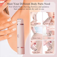 Electric Shaver for Women Bikini Underarm Hair Remover 2 in 1 Painless Lady Body Leg Hair Trimmer Portable Face Mustache Razors