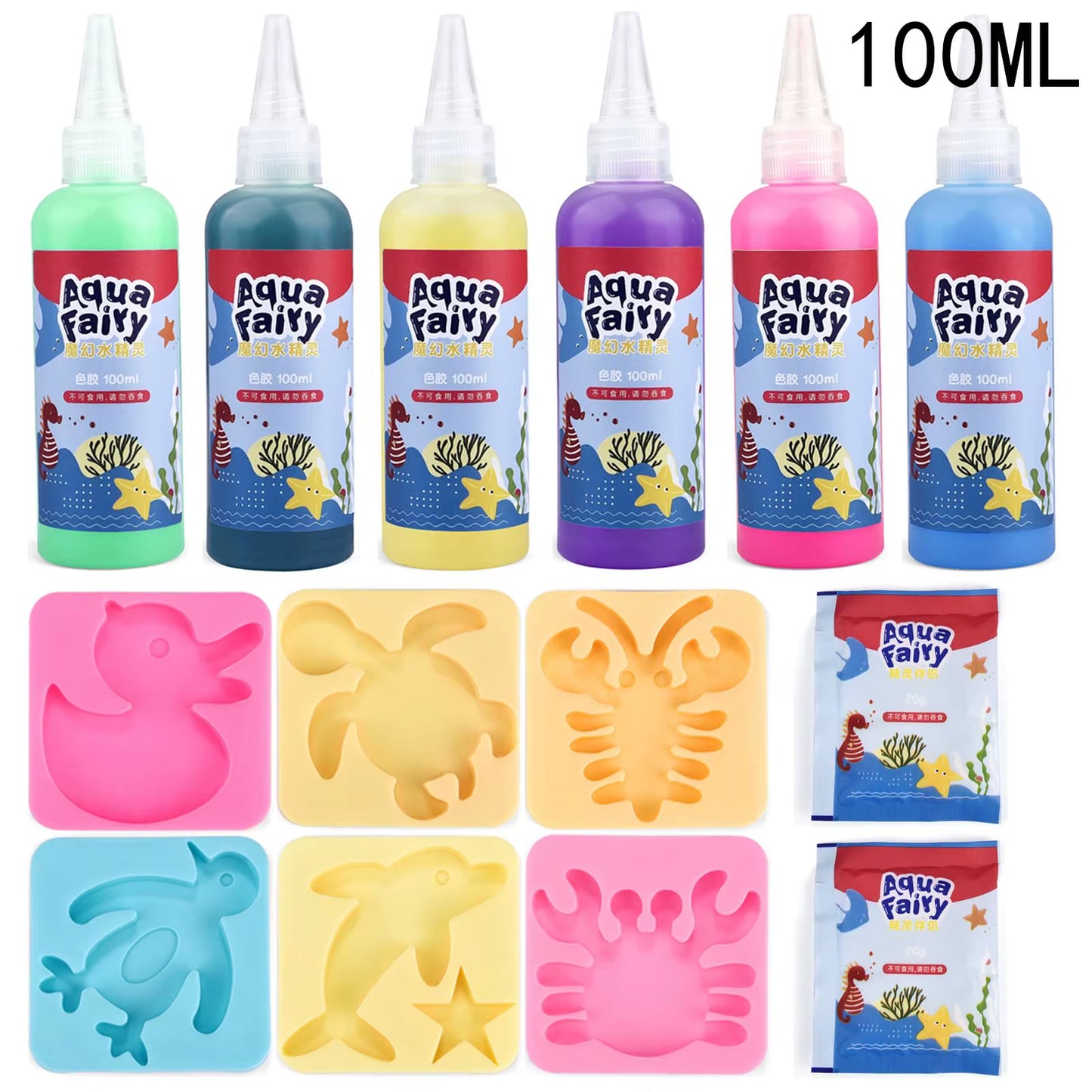 DIY Fairy Magic Water Elf Ocean Mold for Kids 3D Handmade Kits Aqua Fairy Gel Toy Set Handicrafts Educational Toys Children Gift